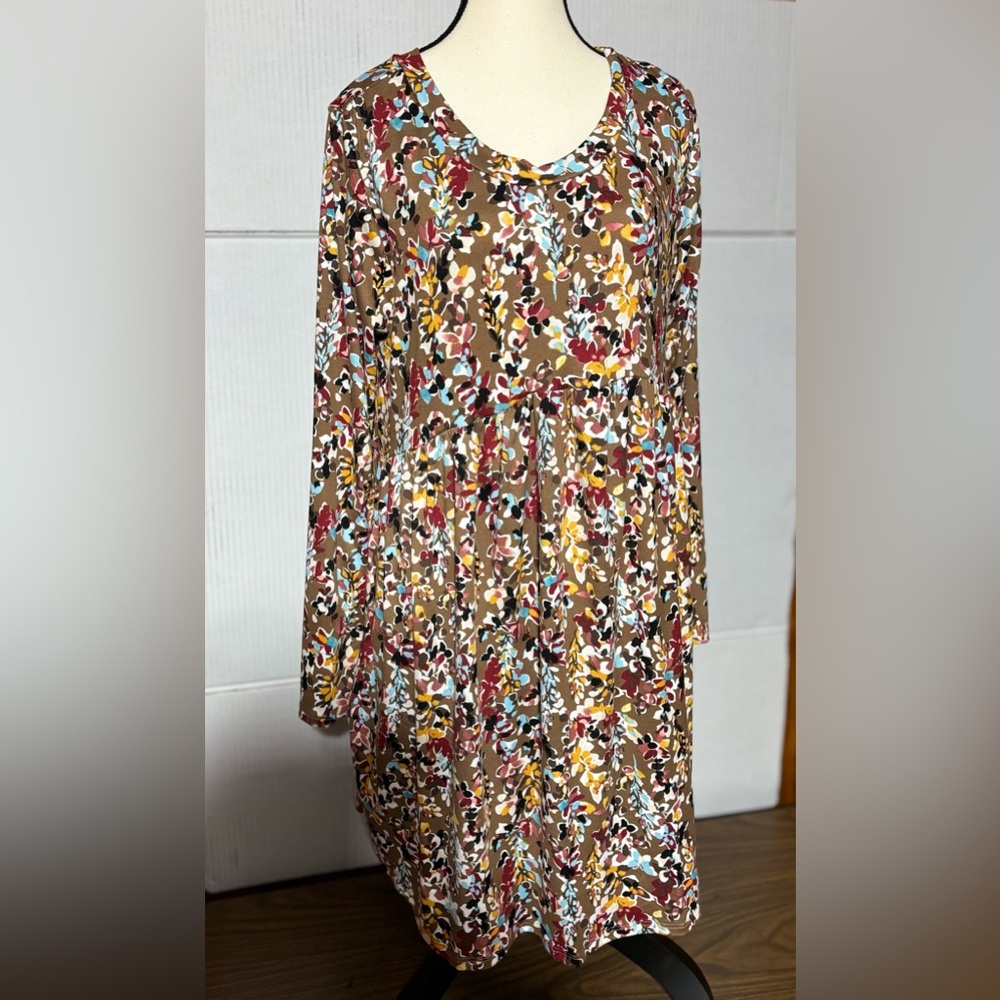 Haptics size Small cute little dress multi colored 34” L 18” p/p 21” sleeves